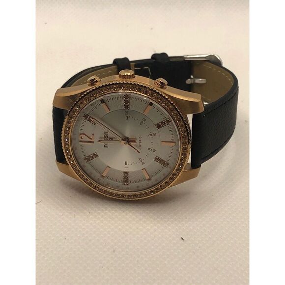 Fossil Q FTW5016 Womens Black Leather Analog White Dial Hybrid Smart Watch HK143 - Picture 5 of 9